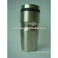 16oz stainless steel and plastic coffe mug
